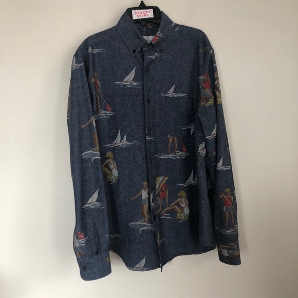 SHADES OF GREY Water Boarding Sailing Button Shirt - Picture 2 of 6